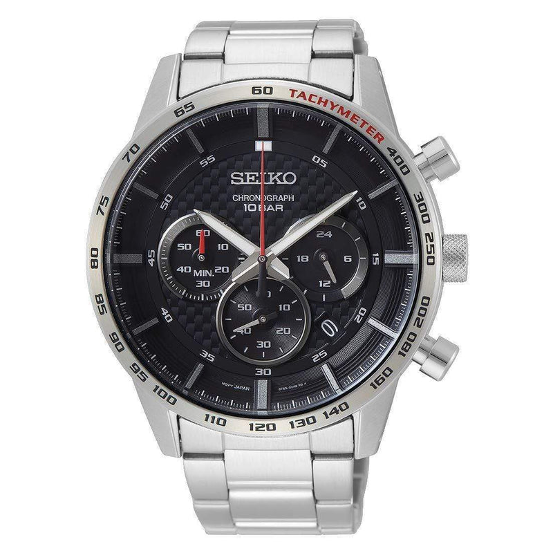 Seiko Conceptual Regular SSB355P1 Chronograph Black Steel Men Watch 