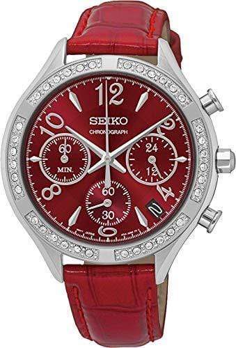 Seiko Conceptual Regular SSB889P1 Chronograph Red Leather Woman Watch