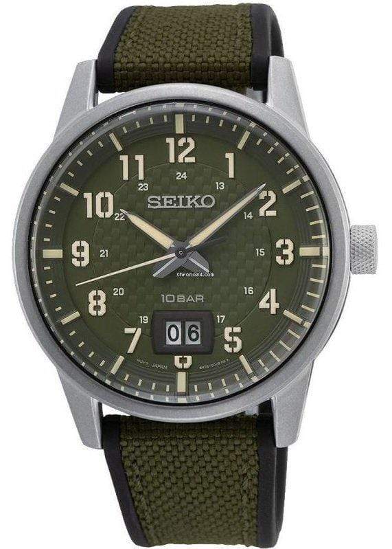 Seiko Conceptual Regular SUR323P1 Quartz Green Nylon Strap Men Watch 