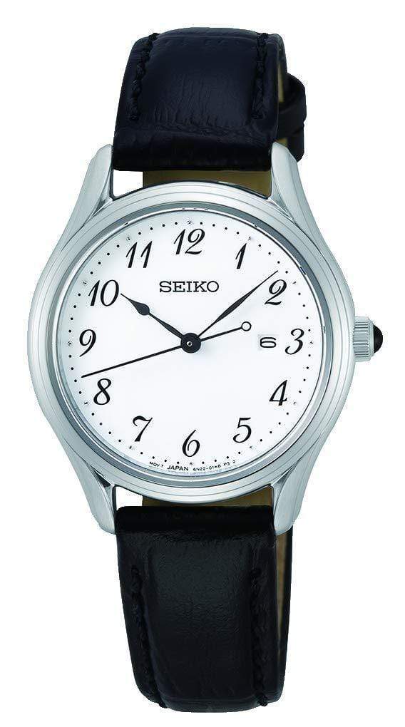 Seiko Conceptual Regular SUR639P1 Quartz Black Leather Women Watch 