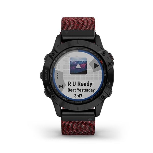 Garmin Fenix 6 Sapphire Premium Multisport Fitness GPS Smartwatch-red