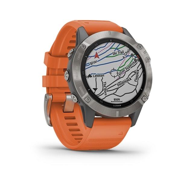 Garmin Fenix 6 Sapphire Premium Multisport Fitness GPS Smartwatch-orange