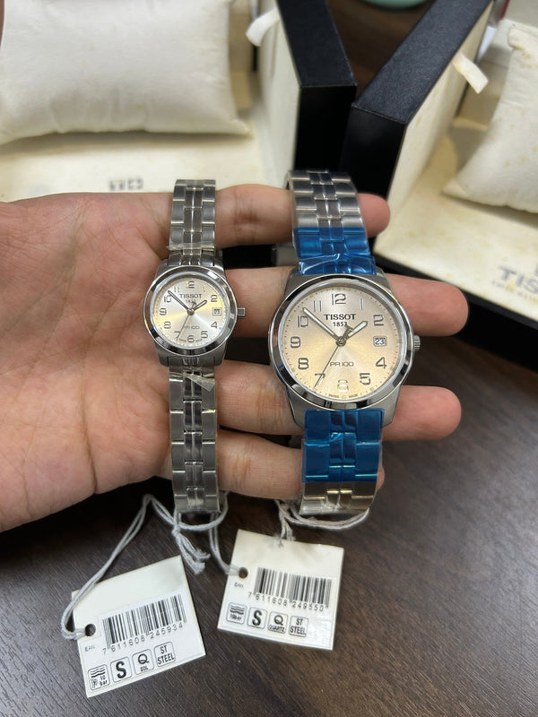 [Pre-Owned] Tissot T-Classic PR100 Quartz Couple Set Watches