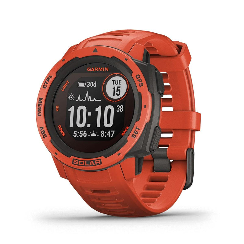 Garmin Instinct Solar High Endurance Rugged Outdoor GPS Smartwatch- Red