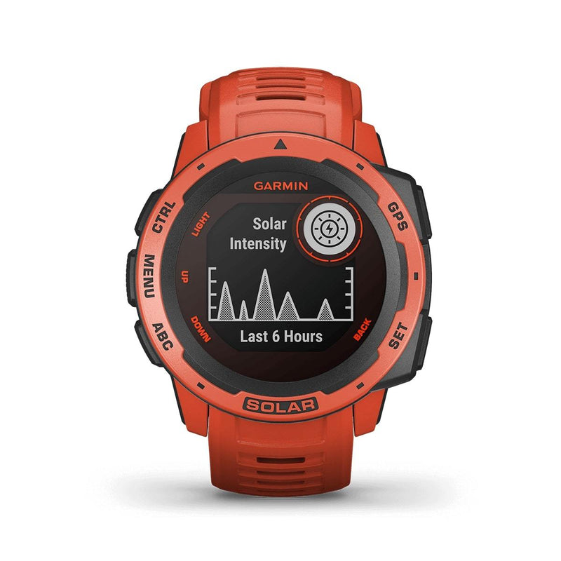 Garmin Instinct Solar High Endurance Rugged Outdoor GPS Smartwatch- Red