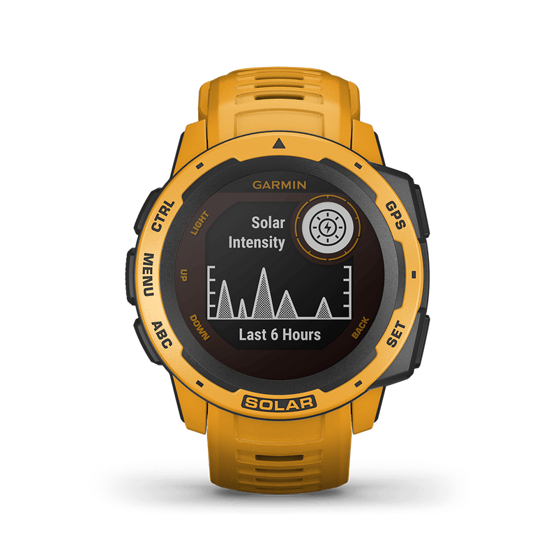 Garmin Instinct Solar High Endurance Rugged Outdoor GPS Smartwatch- Yellow