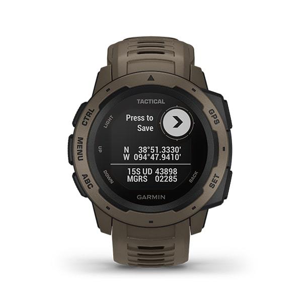 Garmin Instinct Tactical Edition - Rugged Outdoor GPS Smartwatch- Tan