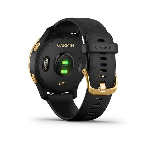 Garmin Venu Fashion Fitness Tracking Music GPS Smartwatch- Black gold